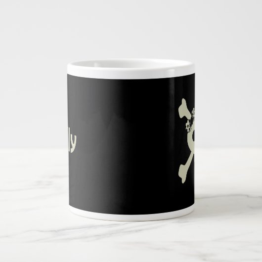Drapeau Pirate mignon Grosse Mug Café (Devant)
