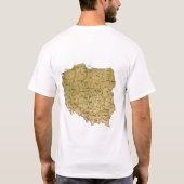 Drapeau Pologne + Carte + Texte T-shirt (Dos)