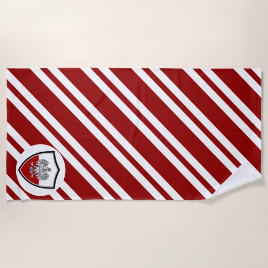 Drapeau polonais armes serviette de plage (Devant)