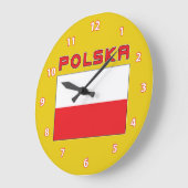 Drapeau Polonais Avec Horloge Mur Polska (Angle)