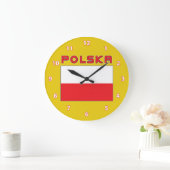 Drapeau Polonais Avec Horloge Mur Polska (Maison)
