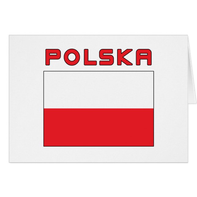 Drapeau Polonais Avec Polska (Devant horizontal)