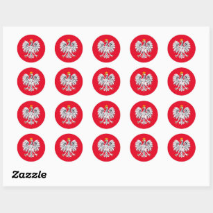 Drapeau polonais et aigle, étiquette de mode polon