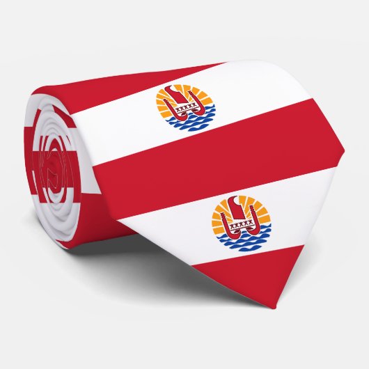 Drapeau polynésien français cravate (Roulé)