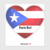Drapeau Porto Rico Coeur autocollant (Feuille)