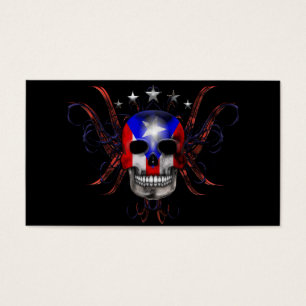 Drapeau portoricain - crâne