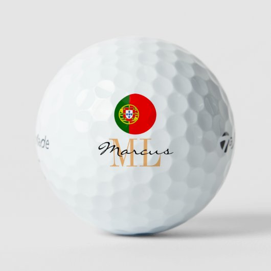 Drapeau portugais monogramme & balles de golf Port (Recto)