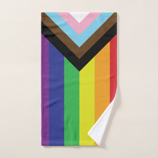 Drapeau progressiste LGBTQIA (Serviette à main)