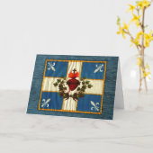 Drapeau Québec antiek Carillon Sacré-Coeur Kaart (Gele Bloem)