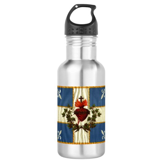 Drapeau Québec antiek Carillon Sacré-Coeur Waterfles (Voorkant)