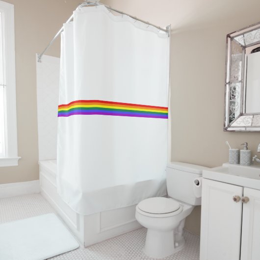 Drapeau rainbow personnalisé rideau de douche (En situation)