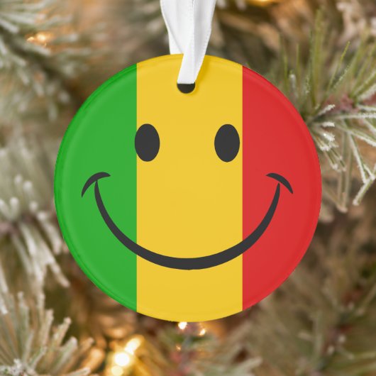 Drapeau Rasta Émoji Sourire Rayures Reggae (Arbre)