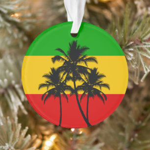 Drapeau Rasta Palmiers Tropicaux Noël