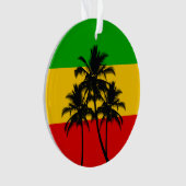 Drapeau Rasta Palmiers Tropicaux Noël (devant)