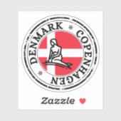 Drapeau rond du Sticker de Copenhague (Feuille)