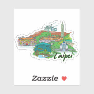 Drapeau Rond Sticker Taipei Pour Portable Book.
