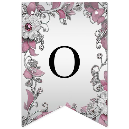 Drapeau rose Argent blanc à la florale (Deuxième drapeau)