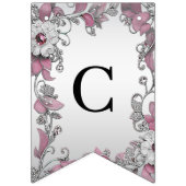 Drapeau rose Argent blanc à la florale (Premier drapeau)