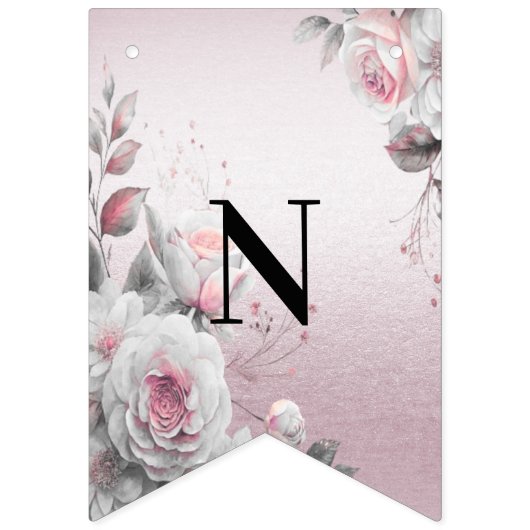 Drapeau rose blanc floral (Troisième drapeau)