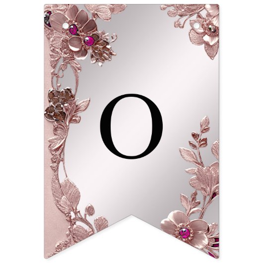 Drapeau rose orné de bruissement floral (Deuxième drapeau)