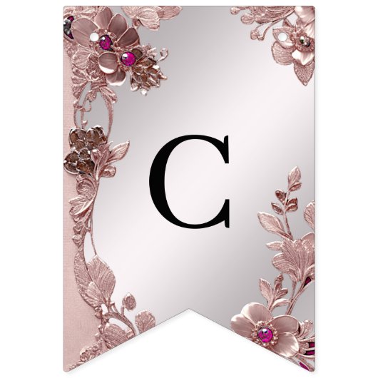 Drapeau rose orné de bruissement floral (Premier drapeau)