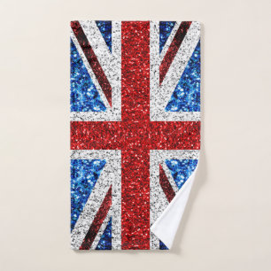 Drapeau rouge bleu blanc brillant parties scintill