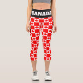 Drapeau rouge canadien motif leggings pour la fête (Recto)