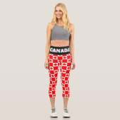 Drapeau rouge canadien motif leggings pour la fête (Recto)
