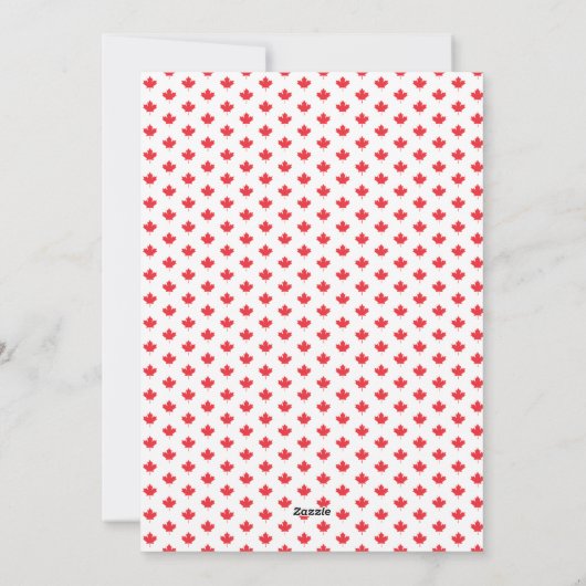 Drapeau rouge Feuille d'érable Invitation à la fêt (Dos)