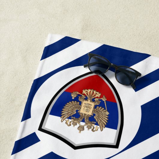 Drapeau russe armes serviette de plage (En situation)