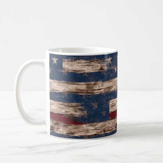 Drapeau rustique américain classique Mug (Gauche)