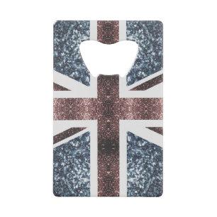 Drapeau rustique UK rouge bleu étincelants parties