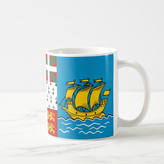 Drapeau Saint-Pierre-et-Miquelon Céramique Mug (Droite)