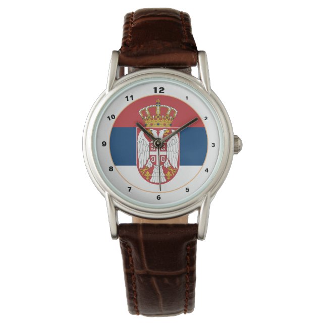 Drapeau serbe & serbe mode tendance / montre desig (devant)