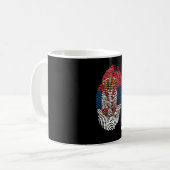 Drapeau serbe tactile marque tasse de café (Devant gauche)