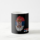 Drapeau serbe tactile marque tasse de café (Centre)