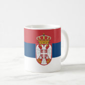 Drapeau Serbie Céramique café Mug (Devant droit)