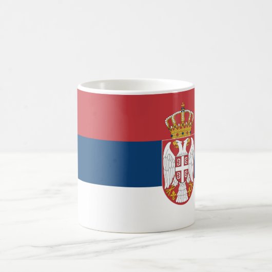 Drapeau Serbie Céramique café Mug (Centre)