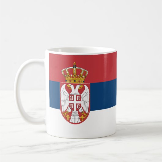 Drapeau Serbie Céramique café Mug (Gauche)