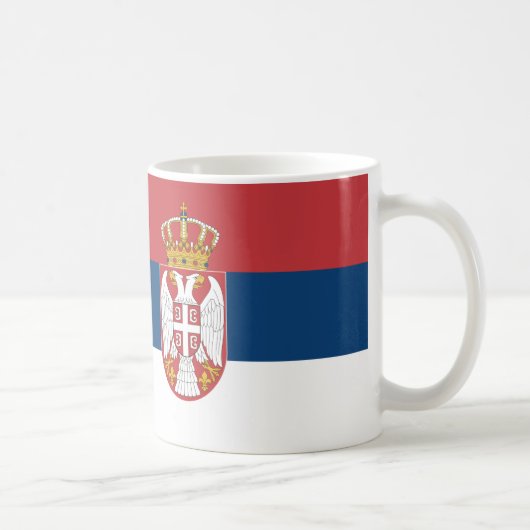 Drapeau Serbie Céramique café Mug (Droite)