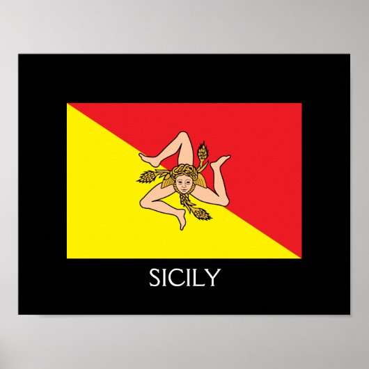 Drapeau Sicile 14" x 11", Poster de valeur (Matte) (Devant)