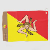 Drapeau sicilien & Sicile monogrammé / serviette d (Horizontal)