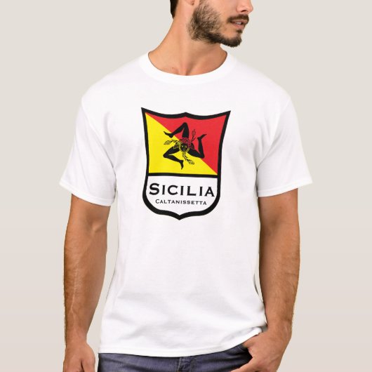 Drapeau sicilien Trinacria Personnaliser T-Shirt (Devant)