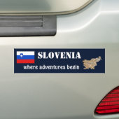 Drapeau Slovénie + Sticker pare-chocs (En voiture)