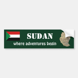 Drapeau Soudan + Sticker pare-chocs