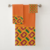 DRAPEAU SRI LANKA Écriture personnalisée ORANGE (En situation)