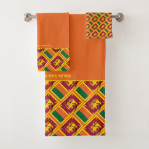 DRAPEAU SRI LANKA Écriture personnalisée ORANGE