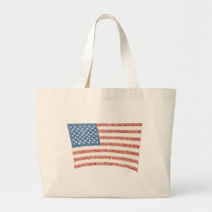 Drapeau Stars et Stripes en pointillisme, sacs en 