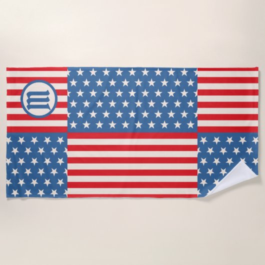 Drapeau Stars & Stripes Patriotic Beach Serviette (Devant)