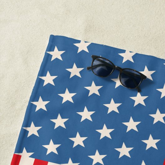 Drapeau Stars & Stripes Patriotic Beach Serviette (En situation)